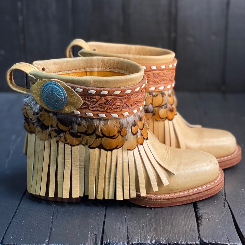 SOLD Size 6, Upcycled Frye Boots, FFV Boho Boots